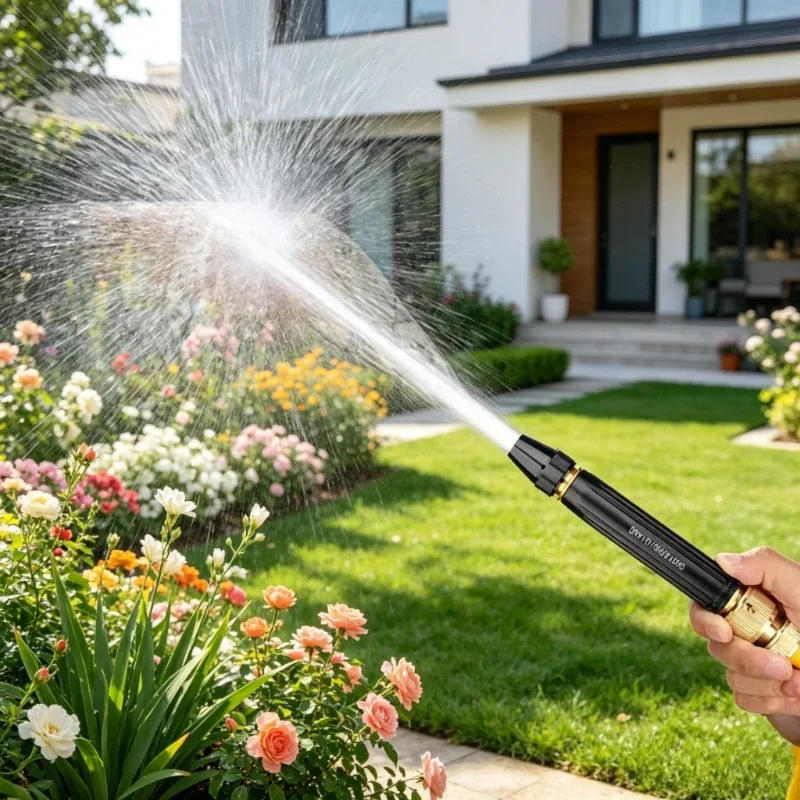 High Pressure Garden Watering Gun Car Wash Sprayer Hose Nozzle Adjustable Water Spray for Home Garden Lawn Irrigation Cleaning