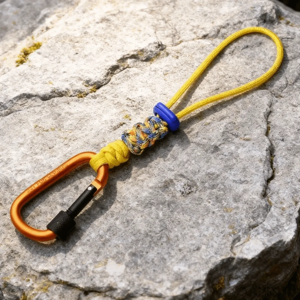 Alloy Water Bottle Lanyard Locking Carabiner Clip Multicolor Carabiner Hook Adjustable Braided Rope Beverage Bottle Lanyard