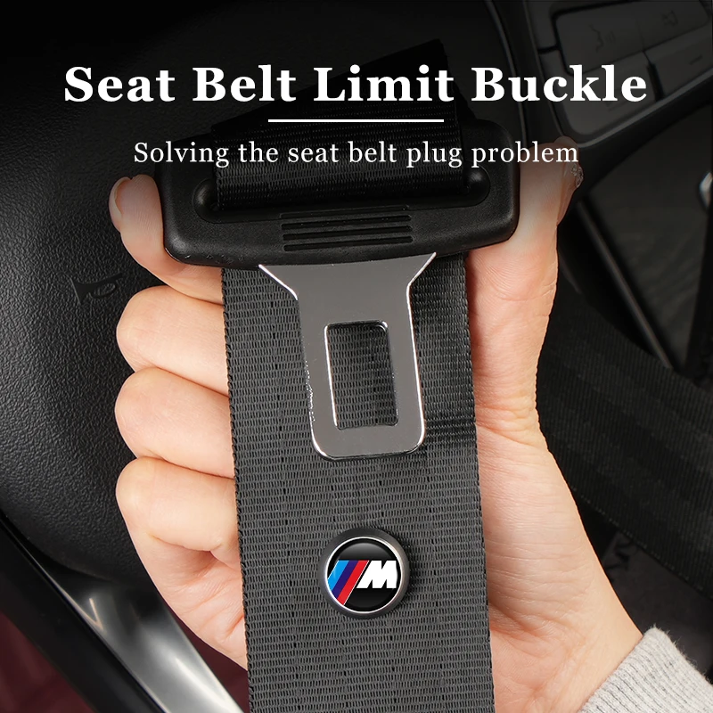 Car Logo Safety Belt Limit Buckle Seat Belt  Non-Slip Fixing Button For BMW E90 E60 E46 E39 F30 F10 E87 X3 X4 X5 X1 G30 G20 M3 M