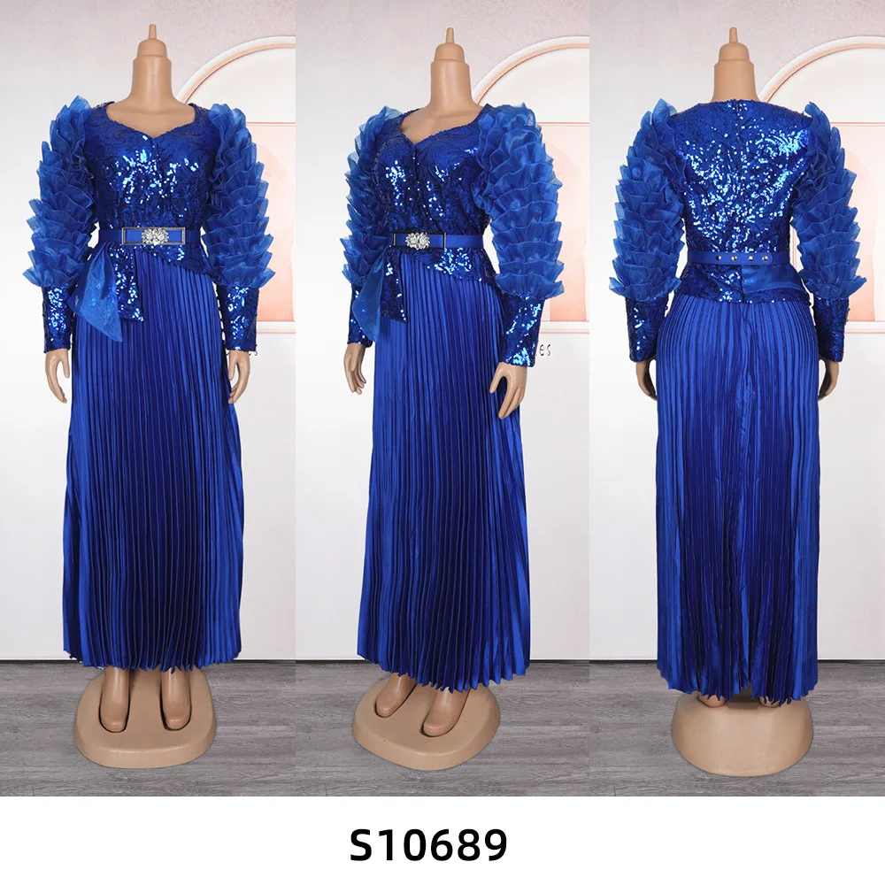 Abiti lunghi da festa africani per le donne 2025 Plus Size Dashiki Ankara Abiti da sera con paillettes Abiti turchi Robe Africa Abbigliamento