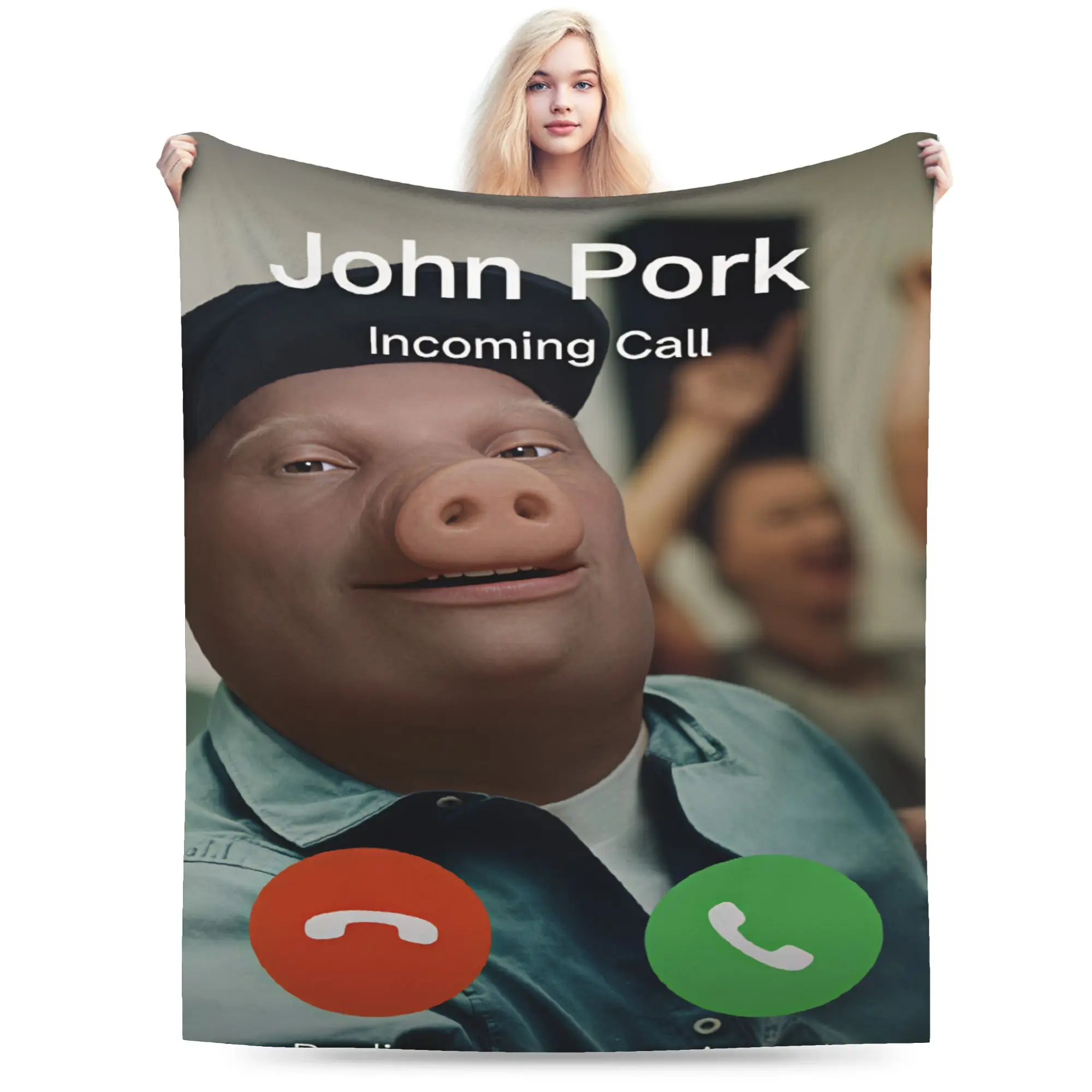 John Pork is Calling Blanket Winter  Super Soft Throw Blanket For Kids Adults Living Room Flannel Bedspread Bed Cover