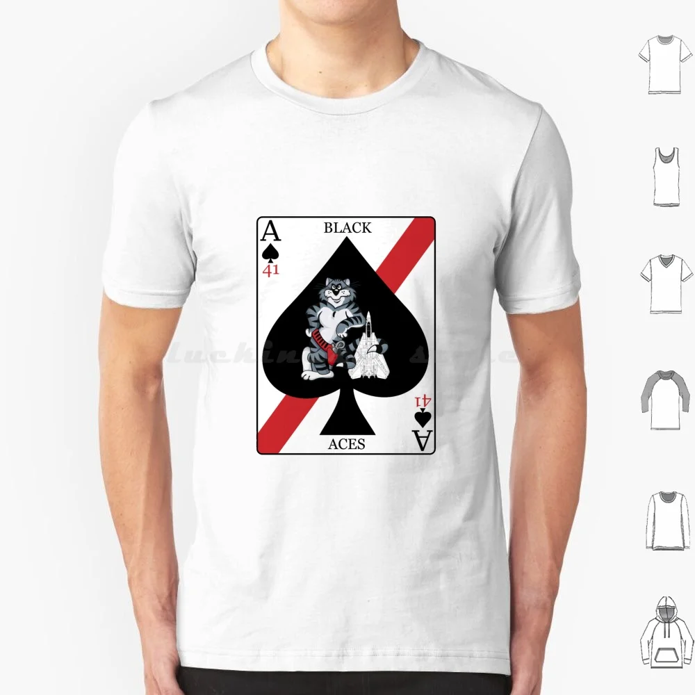 Vf-41 Black Aces T Shirt Cotton Men Women DIY Print 14 F14 Tomcat Navy Aviation Flynavy Vf Squadron Vf41 Vf41blackaces