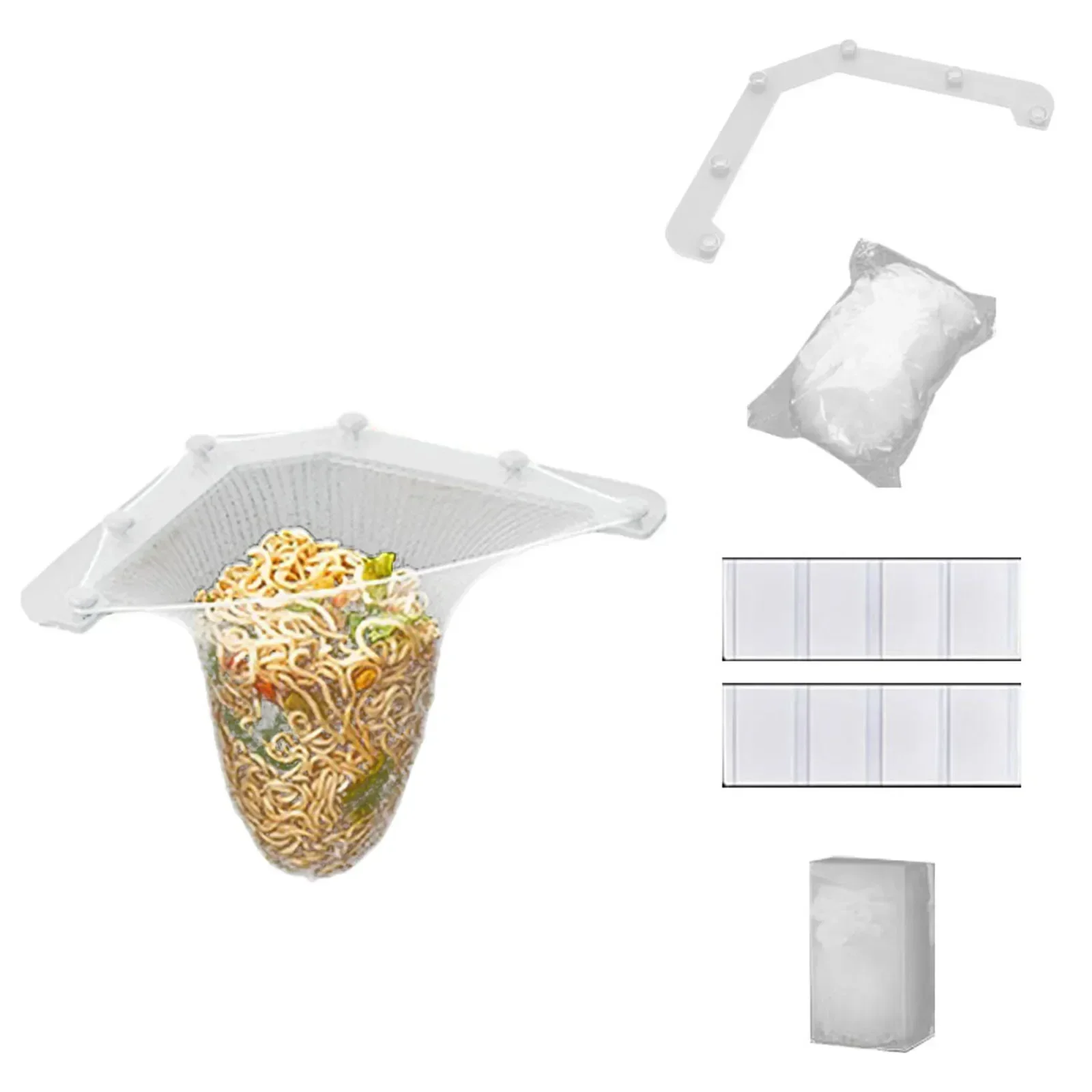 Estante de drenaje triangular, cesta de drenaje de red colgante, diseño de filtro desechable triangular