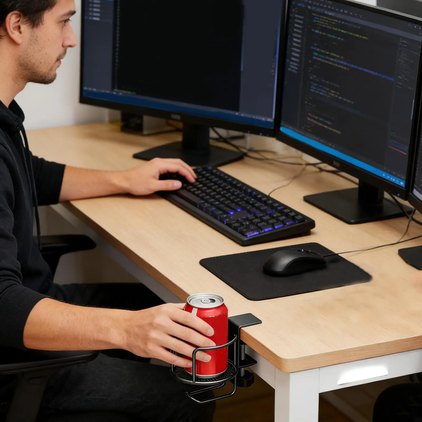 

Metal Cup Holder 2-in-1 Clip On Anti-Spill Iron Stand Tea Cup Holder For Chair Couch Bed Car Boat Classroom Offices Home Game