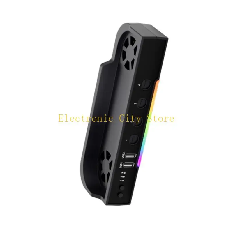 Dock resfriamento ativo Double Fan Light Light Mountable Design para Switch2 Hu8D