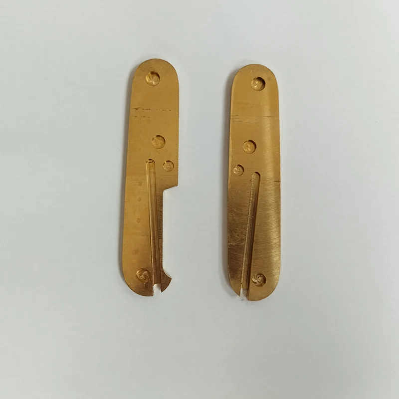 Imagem -02 - Personalizado de Bronze Grip Handle Patches Escamas para 91 mm Canivete Suíço Victorinox Pinças Palito Recortes Faça Você Mesmo Fazer Peças Novo