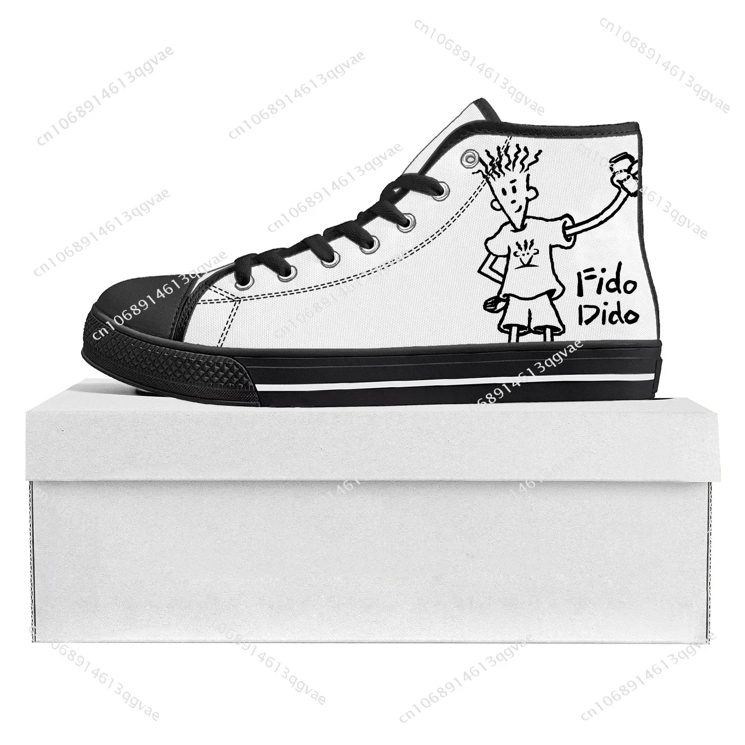 Fido Dido Fashion High Top High Quality Sneakers Mens Womens Teenager Canvas Sneaker Custom Made Shoe Casual Couple Shoes Black