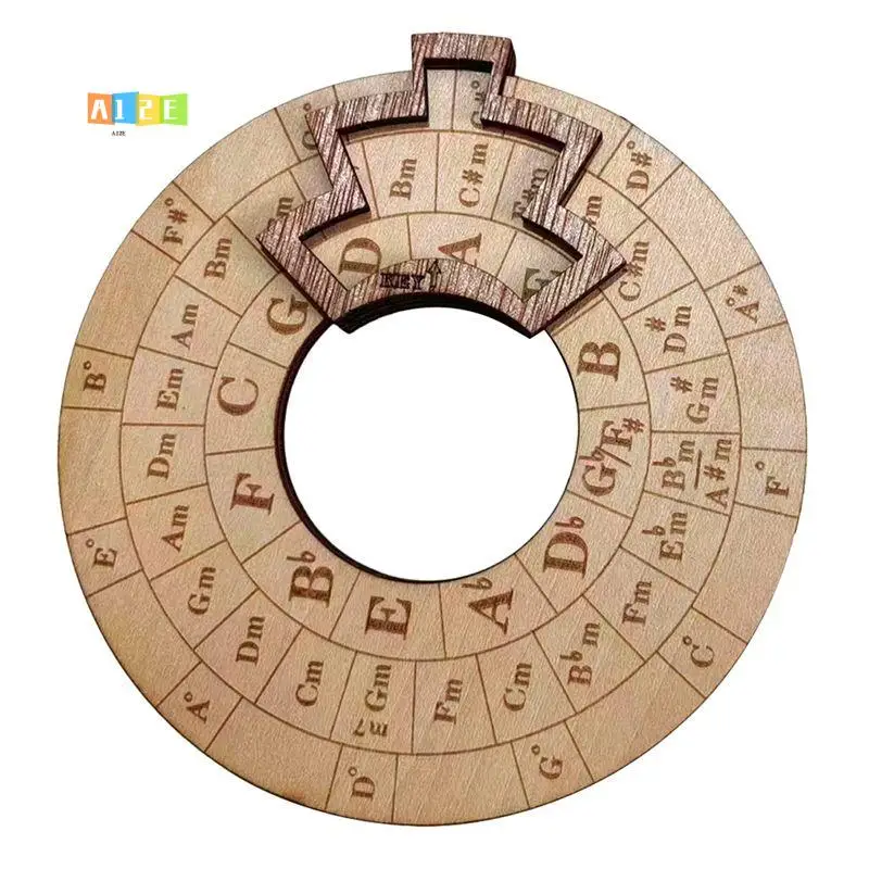 A12E-Wooden Melody Tool Music Instrument Wood Melody Maker Circle Of Fifths Wheel, Circle Wooden Wheel And Musical
