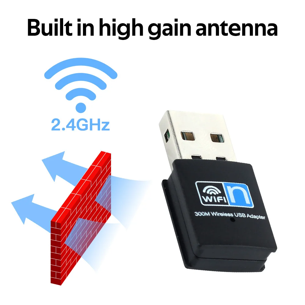300M USB Wifi 어댑터 미니 USB2.0 WLAN 동글 무선 2.4GHz 802.11 n/g/b Windows 시스템용 무선 네트워크 카드