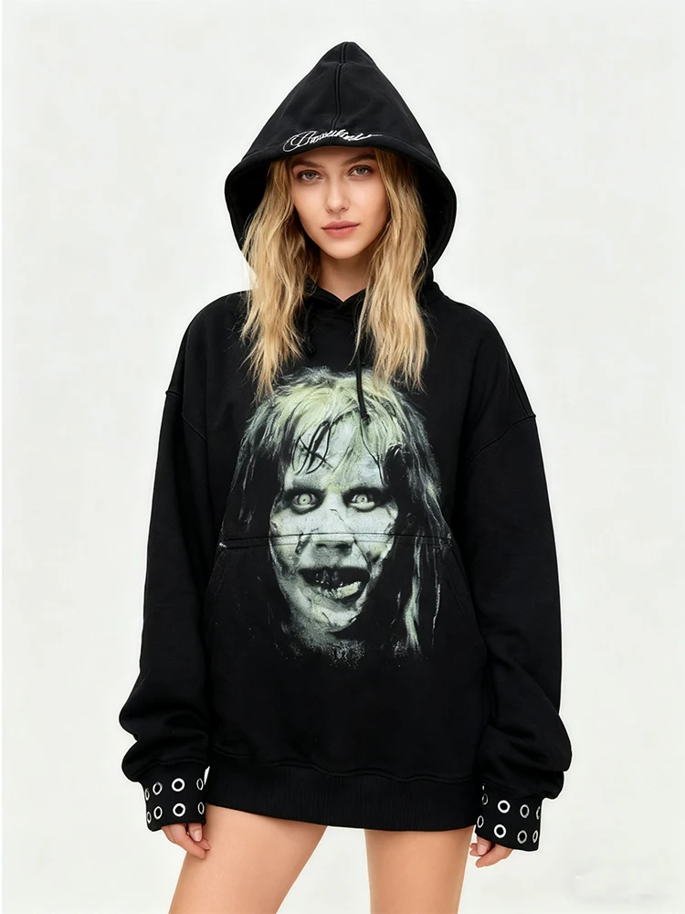 

Autumn Women's Fashion Harajuku Ins Personalized Printed Hoodie Gothic Retro Street Trendy Hoodie Y2k Clothing