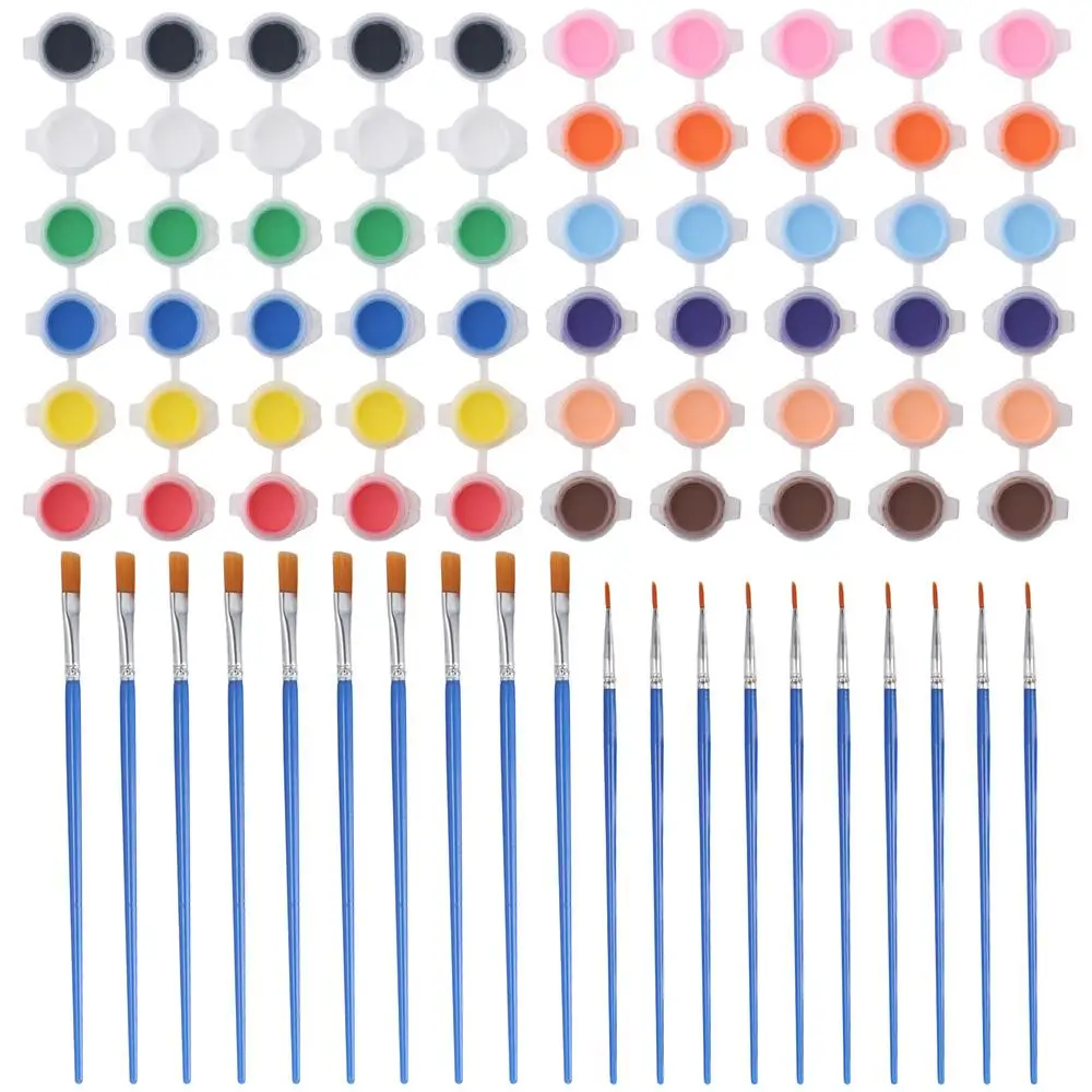 

Art Craft 6/12 Colors Acrylic Paint Set Pigment Wood Paint Brushes Strips Storage For Adults