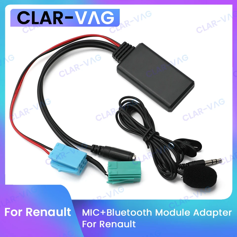 

Car Radio Green Blue Mini ISO 6Pin 8Pin Connector Bluetooth 5.0 Module Receiver Adapter AUX Cable Adapter For Renault 2005-2011