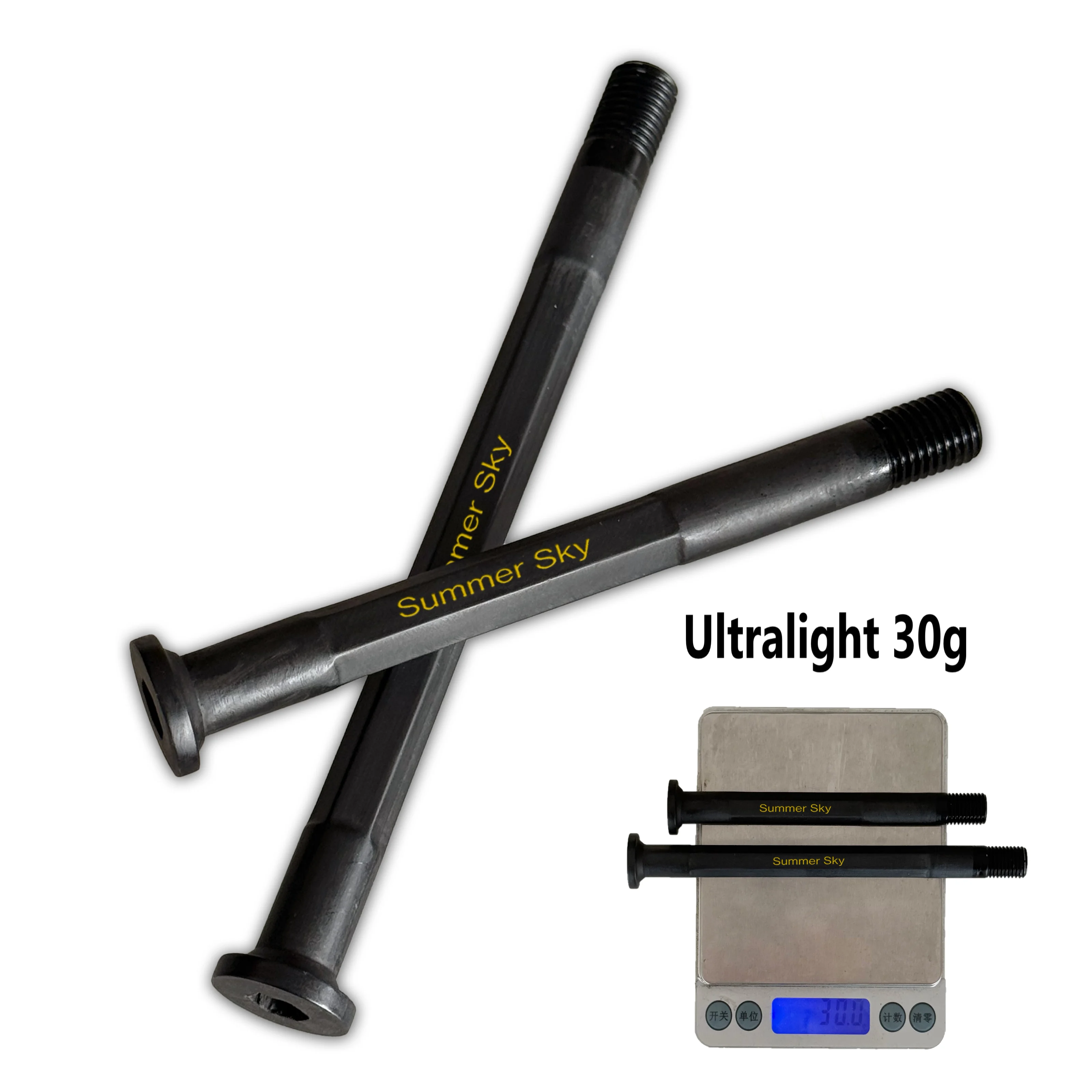 Image of Summer Sky 27-32g Ultraleichte Carbon-Durchgangsachse (12mm Vorne/Hinten), 1050KG+ Belastbarkeit, Anpassbar für Rennräder/Gravelbikes