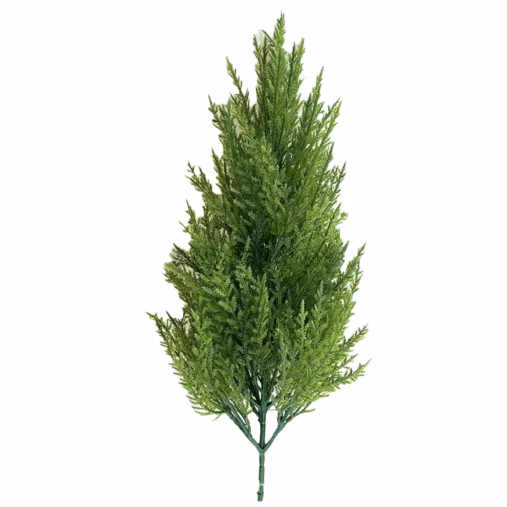 1/2 Uds. De pino pequeño Artificial de 42CM, pino simulado de plástico verde y rojo y árbol de ciprés, árbol de paisaje Artificial de Navidad