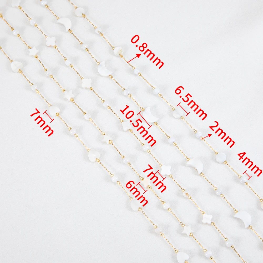 멀티 스타일 마더 오브 펄 체인, 주요 재료, 골든 스테인레스 스틸 체인, DIY 쥬얼리 제작, 목걸이 팔찌, 1 계량기