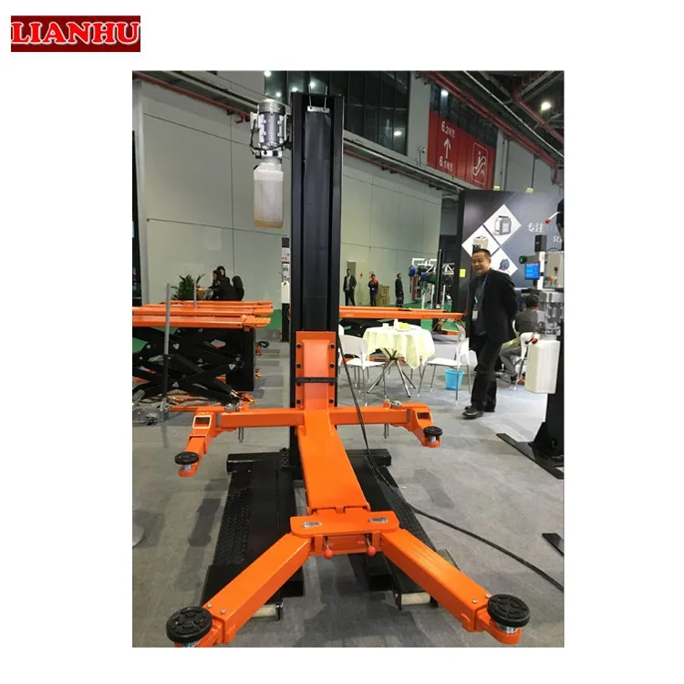 Movable single post lifter 1 post car lift 2.5T Elevador de un solo poste 6000 lb Capacity Mobile Single Column Lift