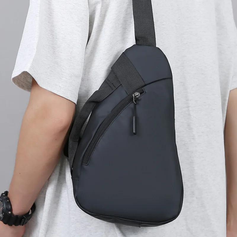

Droplet Shaped Men Chest Bag Solid color Korean Style Sports Shoulder Bag Multifunctional Large Capacity Crossbody Bag Running