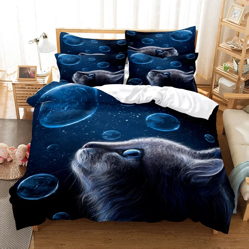 Imagem -04 - Black Cat Edredons Cobre Algodão Duvet Cover Bed 150 Cama 160x200 Conjunto Casal Colcha Consolador Conjuntos 220x240 Duplo King Size