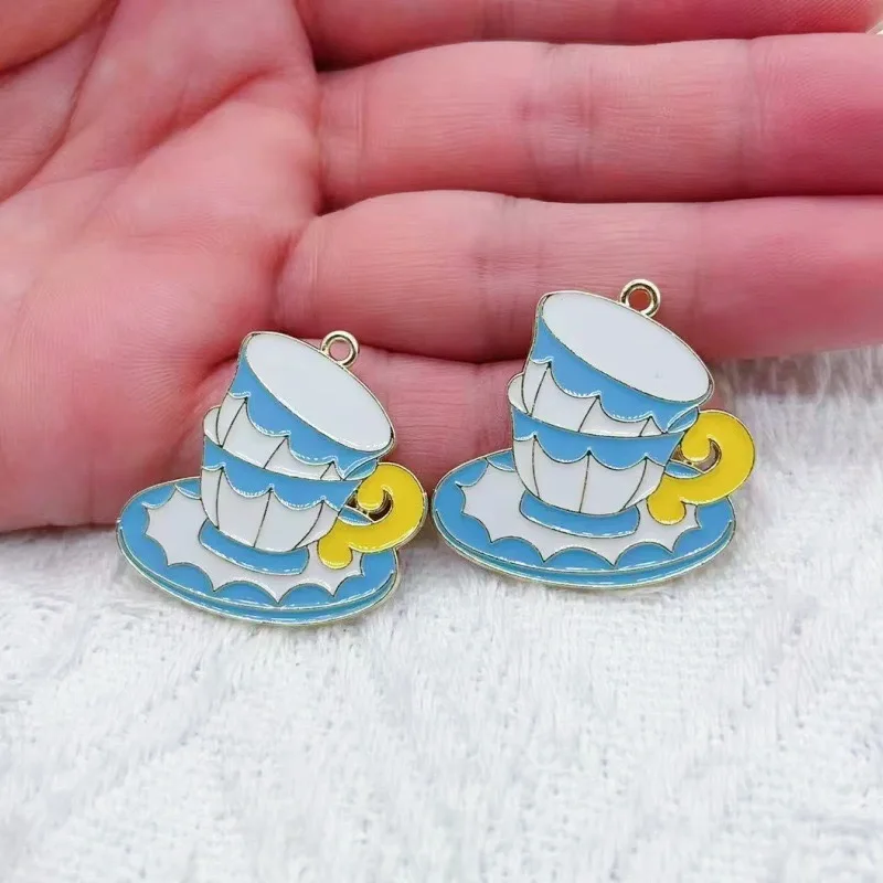 10pcs Alloy Drip Oil Plate Rabbit Alarm Clock Skirt Water Bottle Pendant, DIY Jewelry Making Earrings Keychain Accessories image 4