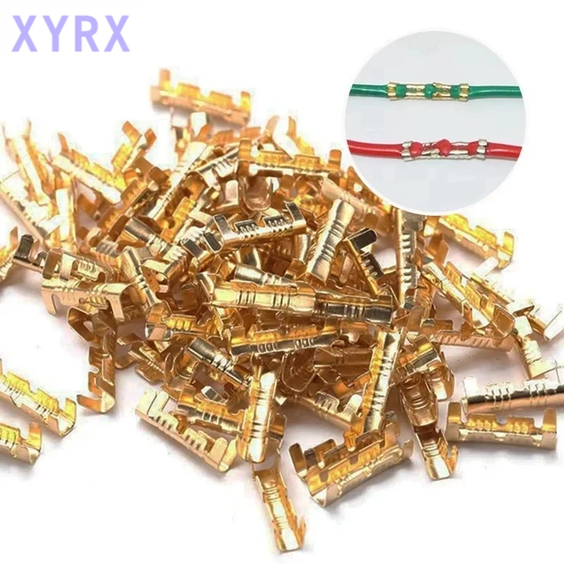 In spot 30/100pcs 453u Type 0.3-1.5mm2 Terminal Connector Dual Interface Terminal Electronic High Precision Yellow Copper
