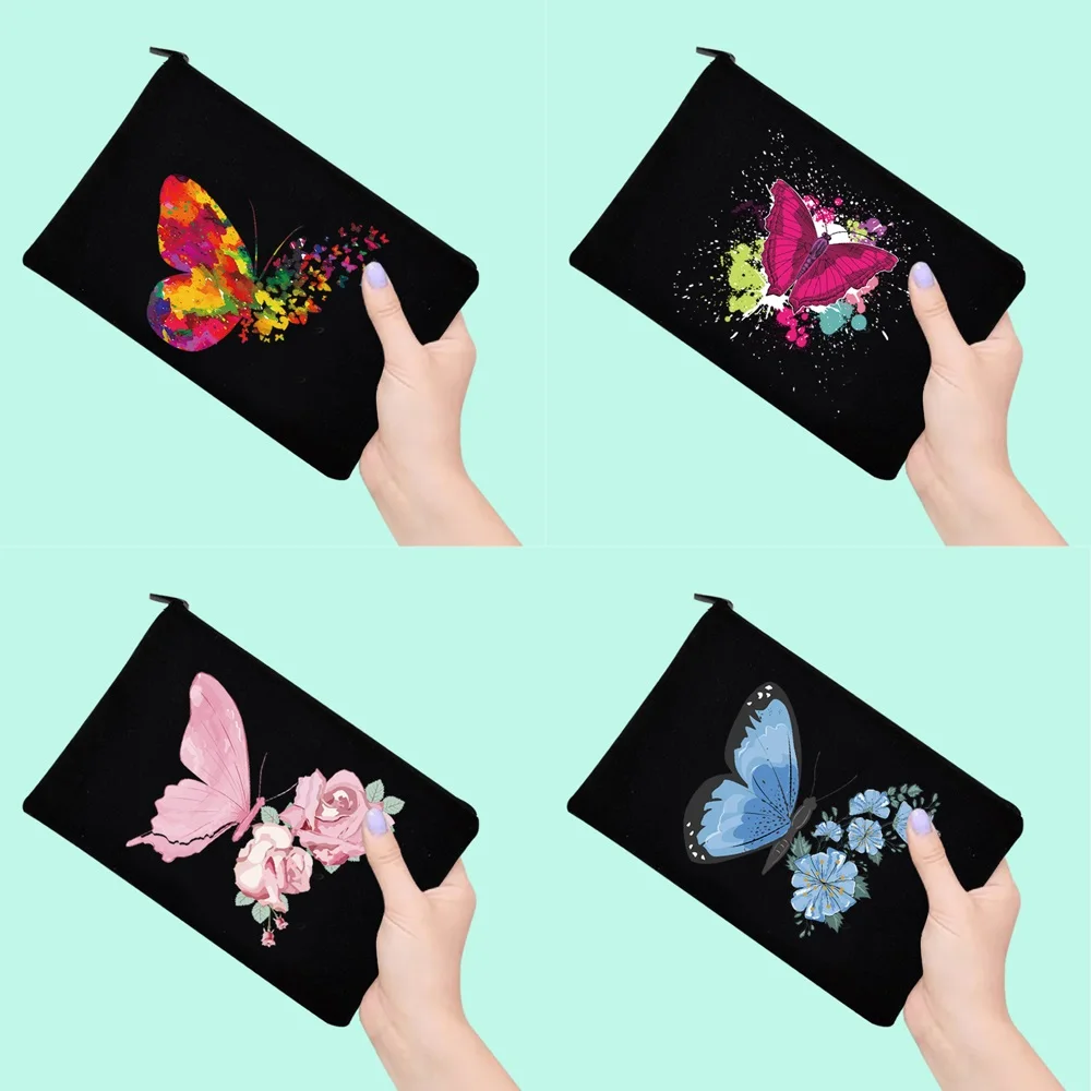Bridesmaid Fashion Cosmetic Bag Theme Party Sundries Cosmetics Storage Bags Butterfly Print Series Can Be Washed and Reused