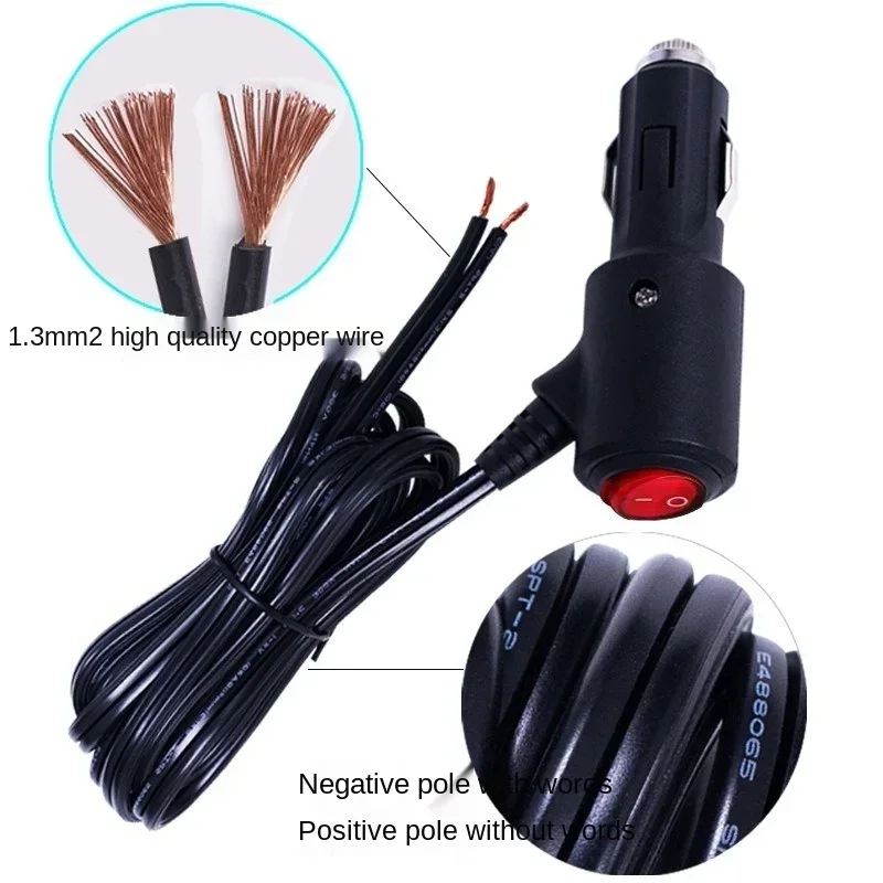 Car Motorcycle ATV Boat 12V 24V LED ON OFF Switch Car Cigarette Lighter Power Socket Plug Connector with 10A Fuse