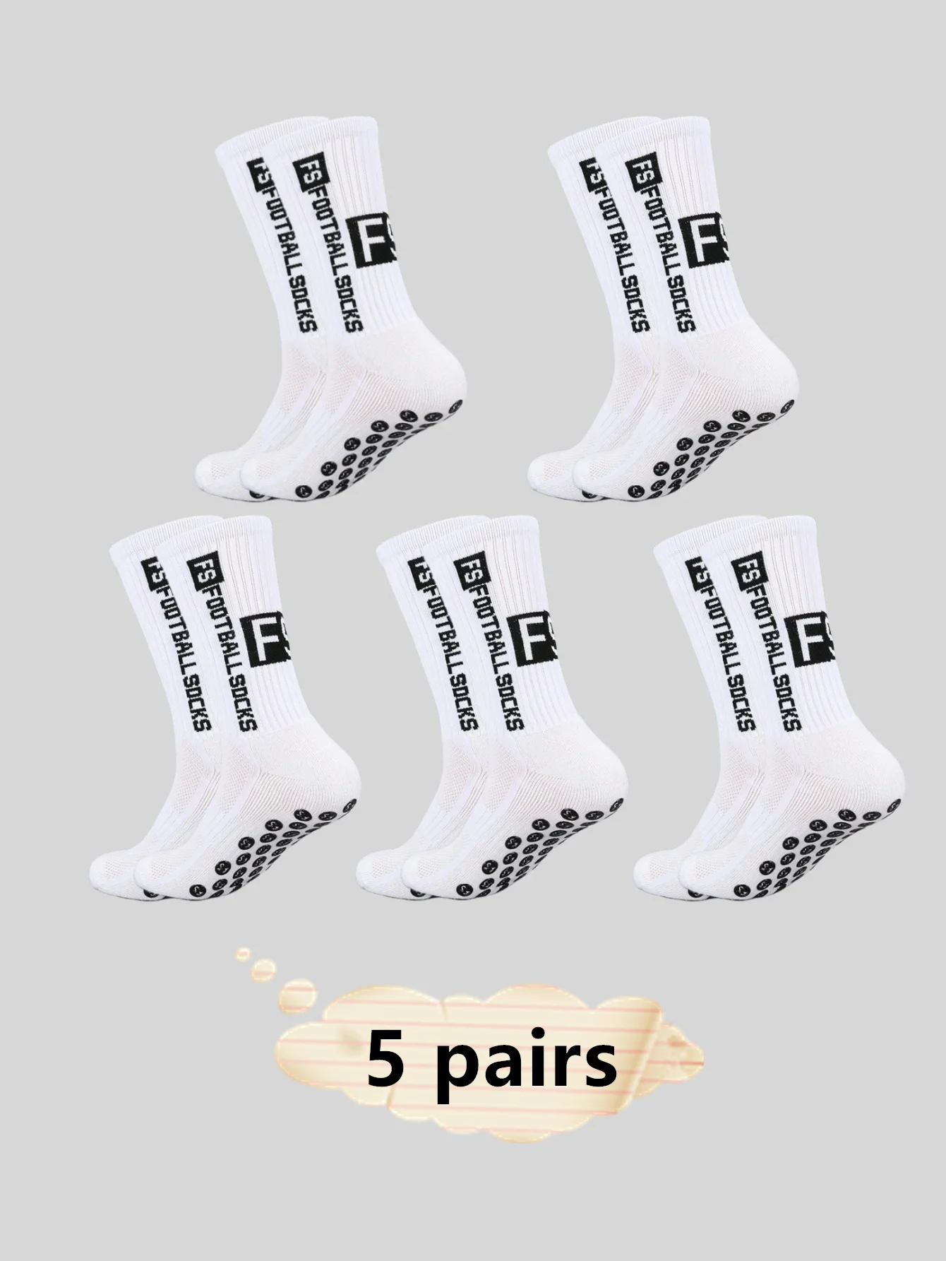 5 Pairs of Multi-color Adhesive Dots for Anti Slip, Sweat Absorption, and Odor Prevention Football Socks Men Lady Sports Socks