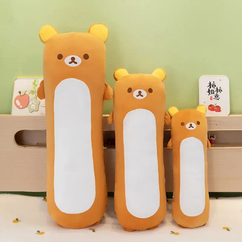 Cute Rilakkuma Plush Long Body Pillow Hugging Toy Couple Sleeping Stuffed Doll For Adults Men Women Birthday Gift