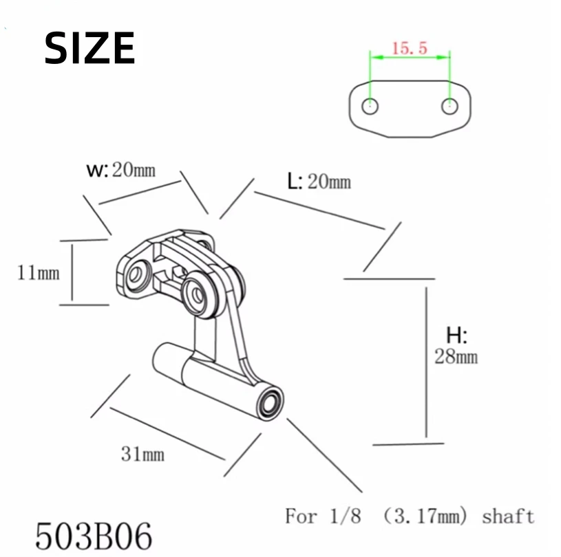 TFL 28mm Metalen As Beugel 3.18mm Asgat Diameter Propeller As Mount Voor RC Model Racing boot