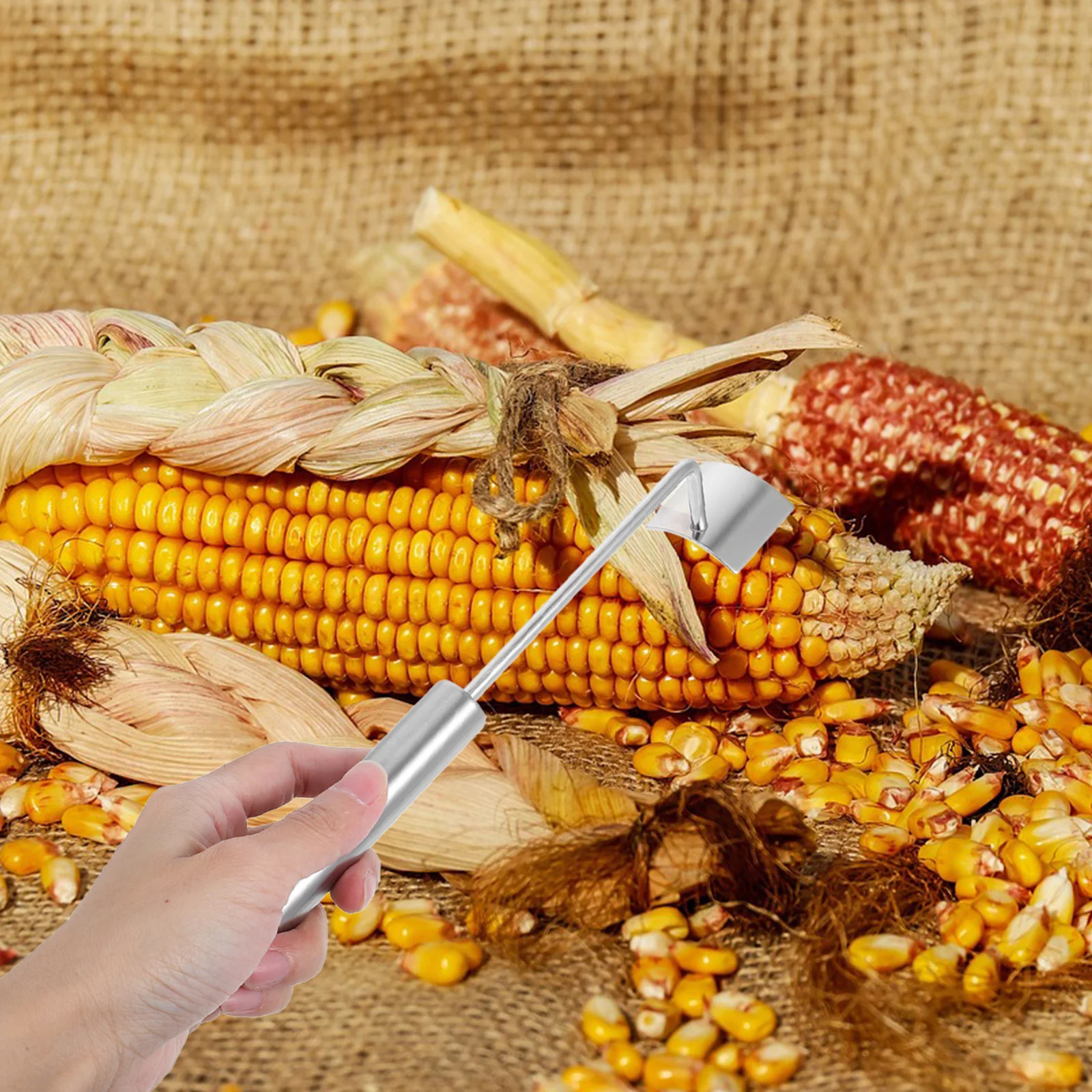 

Thresher Corn Scraper Kernel Remover Stainless Steel Material Hanging Hole Kitchen Gadget Set Corn Prep Peeler Efficient