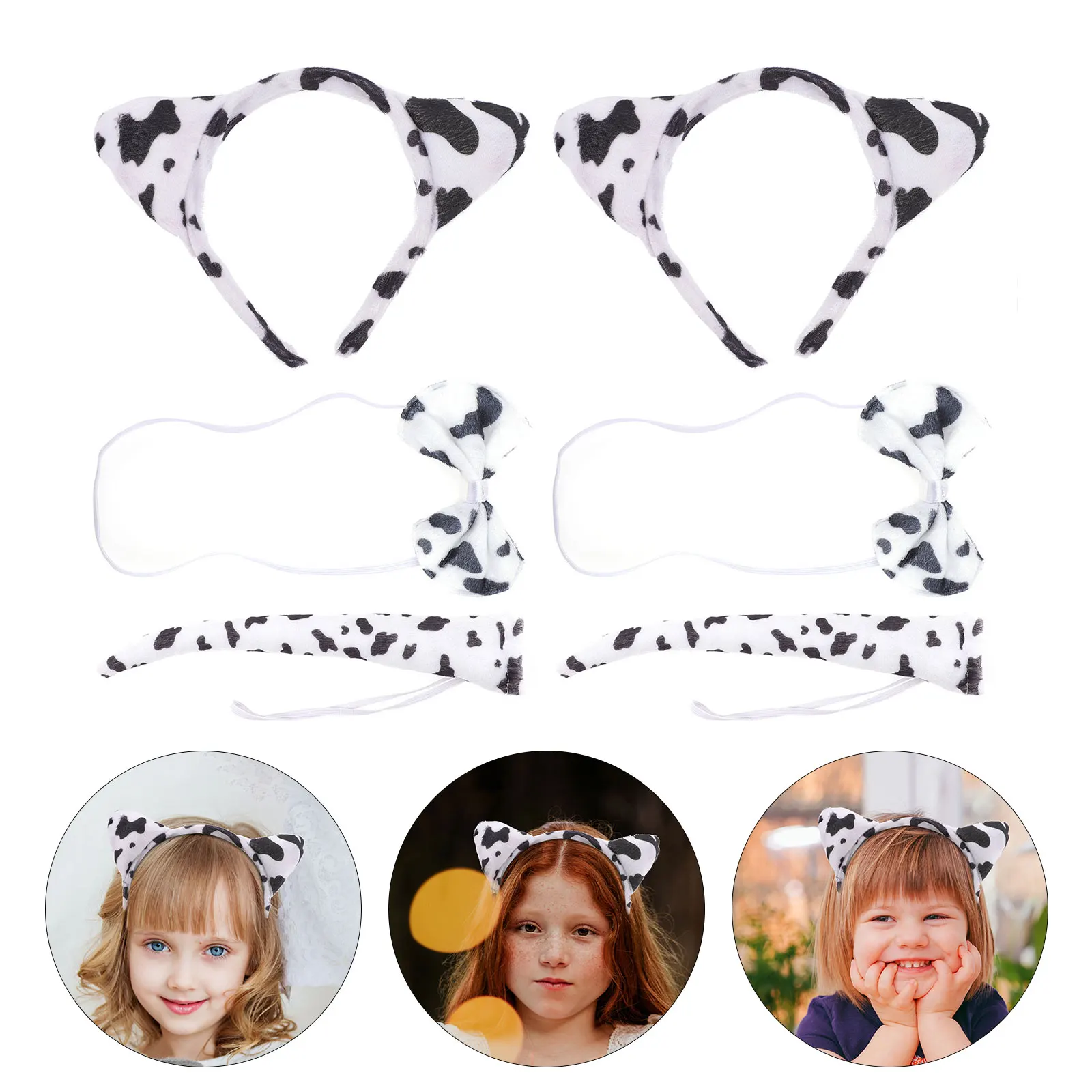 

Cow Headb Tail Prop 2 Sets Fabric Cosplay Stage Performance Kids Kids Party Supplies Party Supplies Costume Accessory
