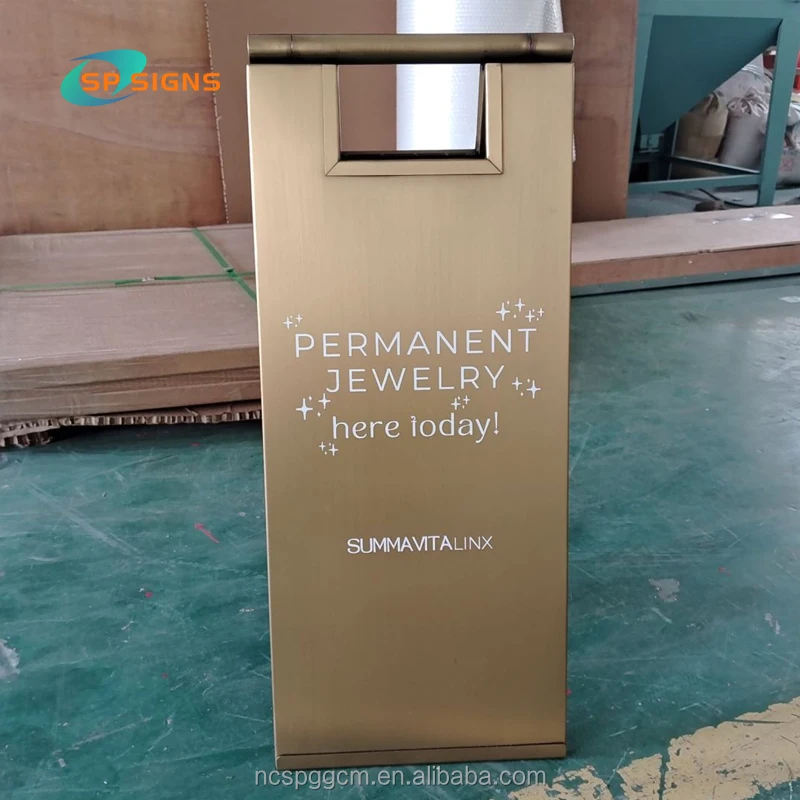 SP Custom Sidewalk Sign Advertising Board No Parking Sign Caution WET FLOOR Two Sides Pavement Sign a Frame Stainless Steel