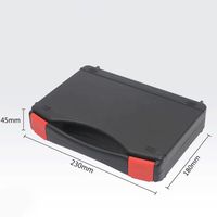 230x180x45mm Plastic Hard Case Black Briefcase ToolBox Carrying Case Portable Tool Case,Protect Tools, Testing Equipment maletín