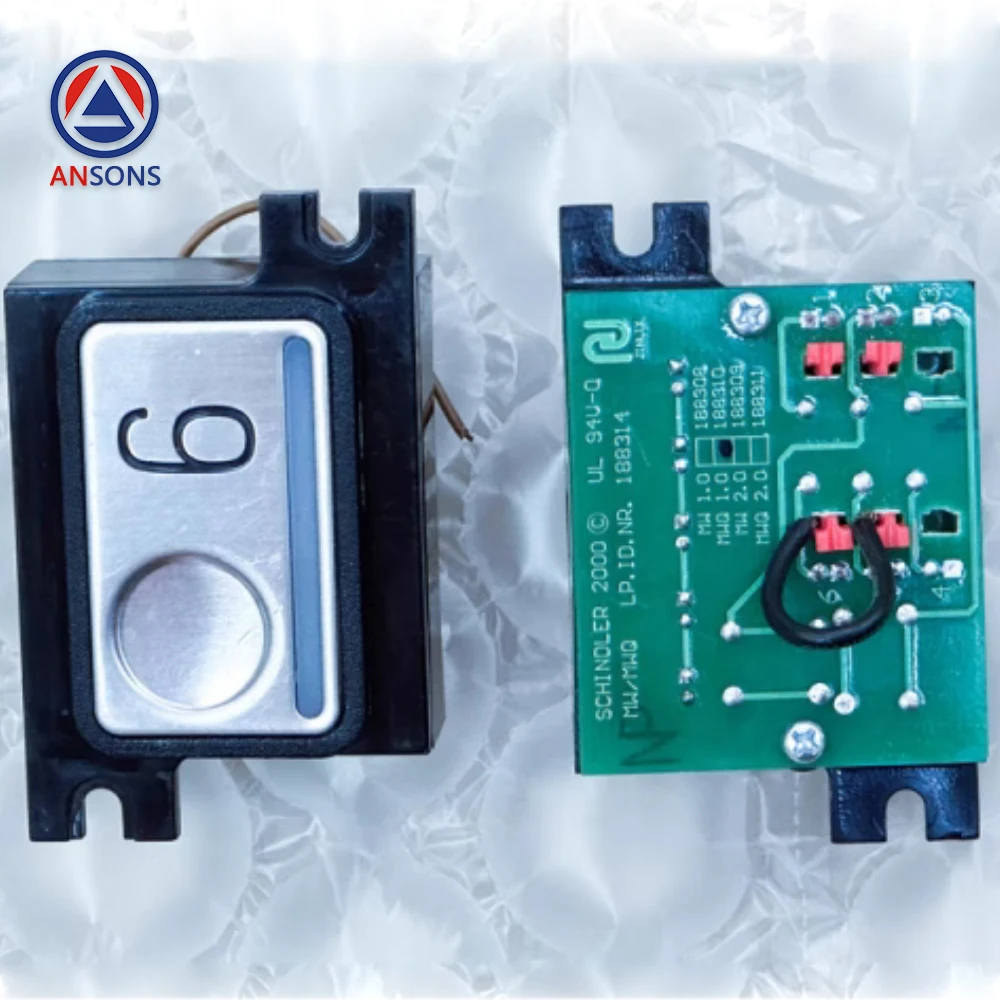 M-Type Elevator Push Button Square DS Aluminium Surface Ansons Elevator Ersatzteile