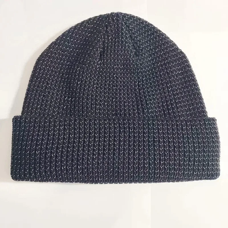 Gorro reflectante para hombre y mujer, gorro cálido de punto, a la moda, para otoño e invierno, novedad de 2023