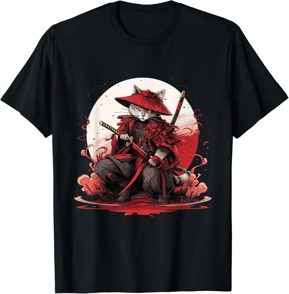 

Japanese Art Cat Ukiyo-e Anime Style Samurai Cat T-Shirt