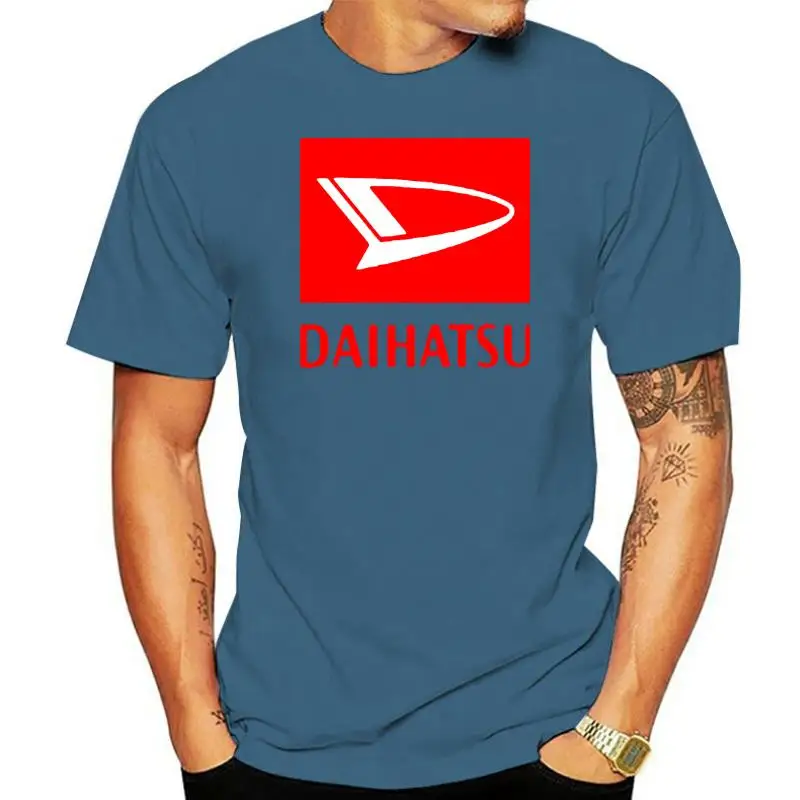 New Fashion Casual Men T Shirts Daihatsu Logo Printed Graphic Short Sleeve Cotton Tops Black