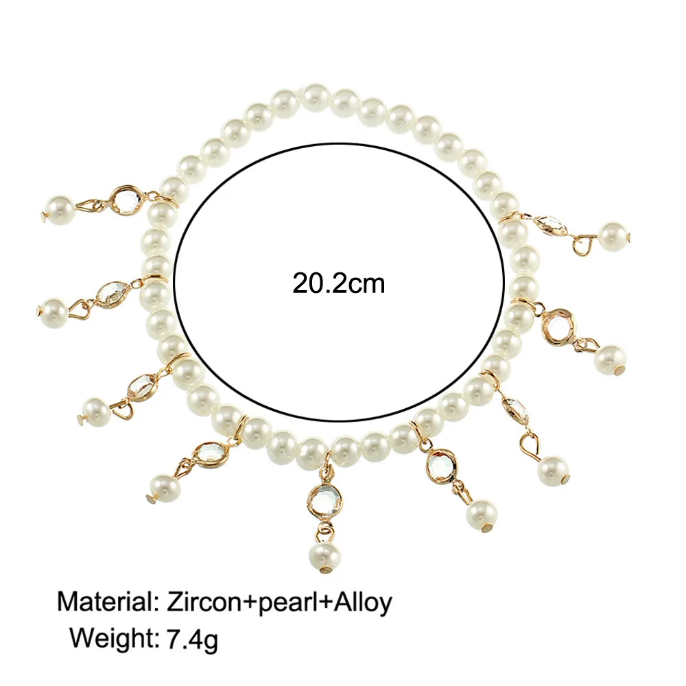 Summer hot New Fashion Foot jewelry adjustable crystal link with pearl anklet gift for Women to beach A-52