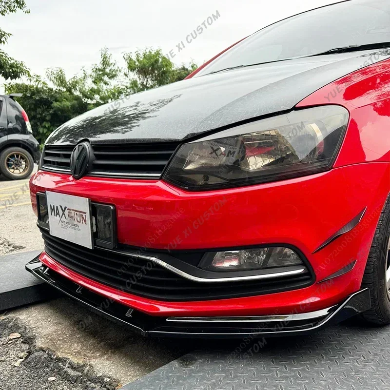 For VolksWagen POLO MK5 6R 6C TDI TSI MPI 2009-2018 Car Front Bumper Lip Chin Spoiler Splitter Lip Guard Protector Cover Tuning