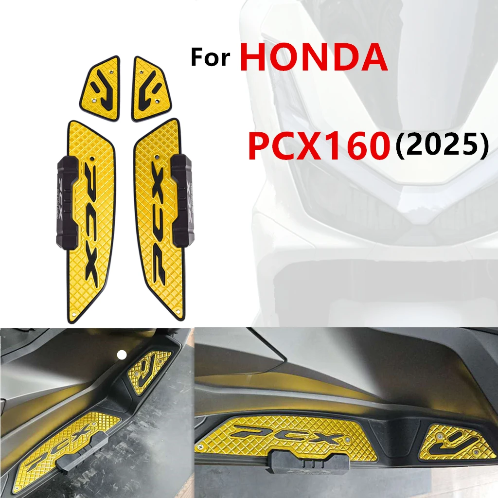 

For Honda PCX125 PCX160 2025 Motorcycle Non-slip Footrest Accessories CNC Aluminum Alloy Foot pedal Modified Footboard
