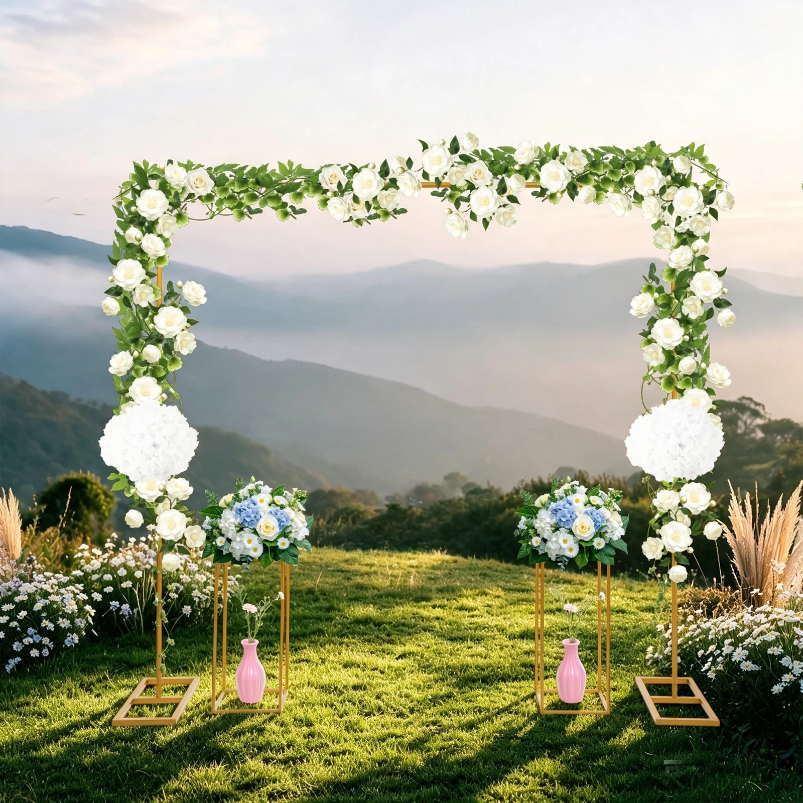 ขาตั้งลูกโป่งสีทองพร้อมขาตั้งด - Wedding Balloon Arch บทวิจารณ์และราคา