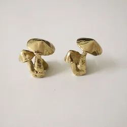 Solid Brass Handle Gold Mushroom Furniture Handles Drawer Copper Knobs Cabinet Kitchen Cupboard Pulls