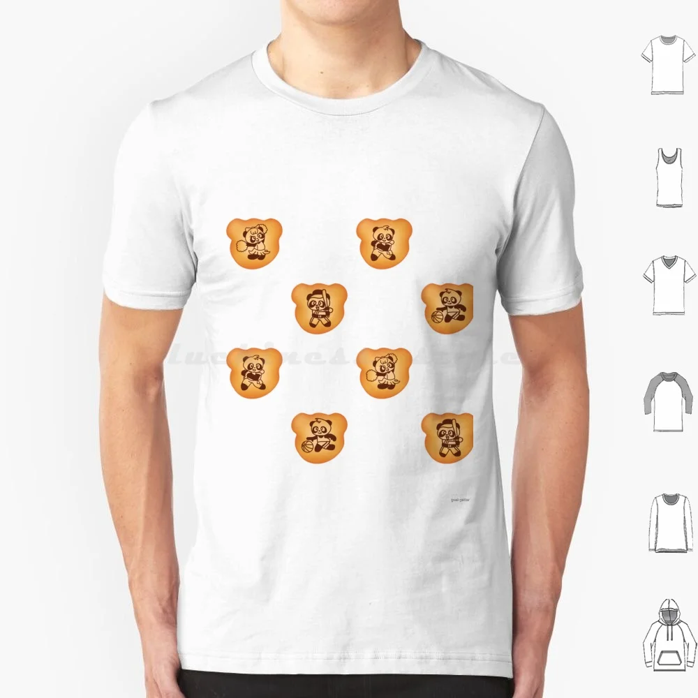 Camiseta Hello Panda Biscuits 6XL de Algodón, Diseño Kawaii Japonés con Panda y Galletas de Chocolate
