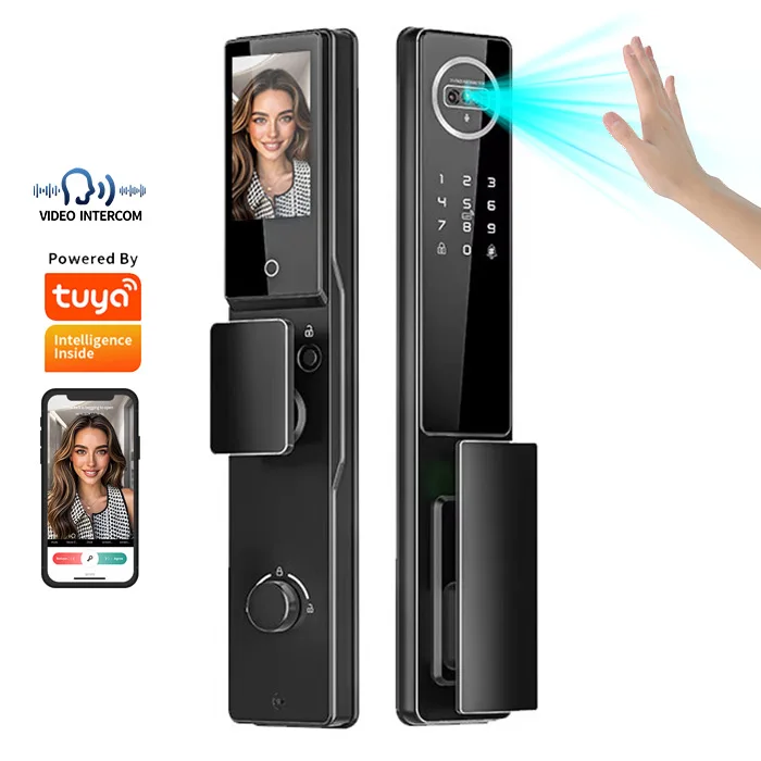 High quality smart lock wireless 3D facial recognition digital door lock palm fingerprint card key