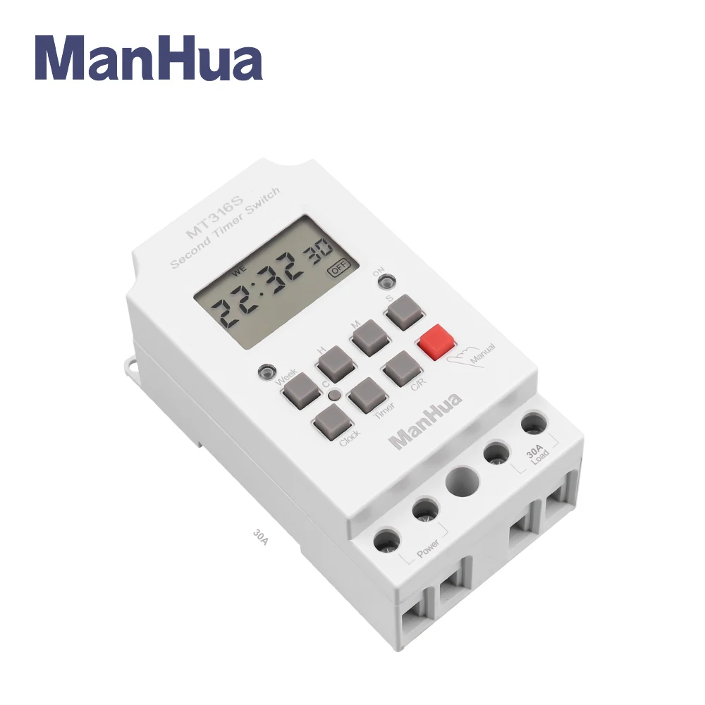 ManHua MT316S 220VAC 30A 28ON/OFF 68ON/OFF Digital Automatic Electronic Programmable Timer Switch with CE Temporizador Digital