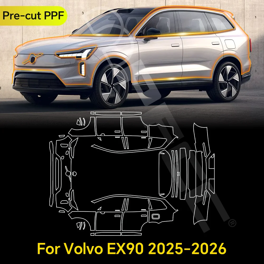 

For Volvo EX90 2025 TPU Paint Protection Film Clear Bra Car Body Pre-cut PPF Anti-scratch Resistant Repairable Invisible Cover