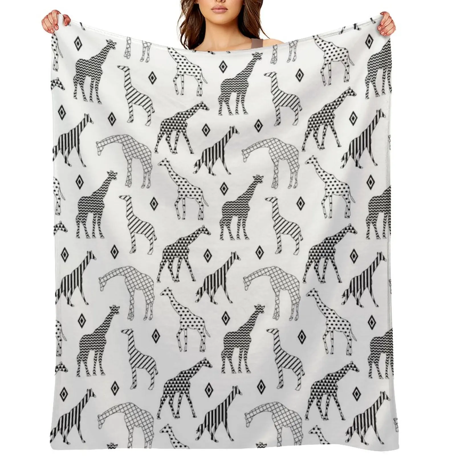 

Geometric Giraffes Throw Blanket Luxury Thicken Hair Luxury St Comforter Blankets