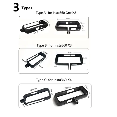 Imagen 2 del producto Insta360 X4 X3 ONE X2 agujero preciso jaula protectora completa carcasa de cámara marco para cámara panorámica Insta360 ONE X2 X3 X4