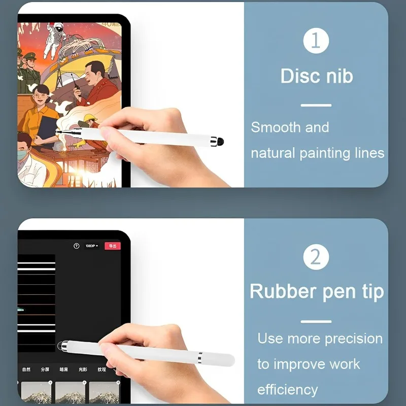 3-1 Buah Pena Stylus Universal 2 IN 1 Pena Sentuh Gambar Ponsel Tablet Sensitivitas Tinggi untuk Stylus Kapasitif Samsung Iphone