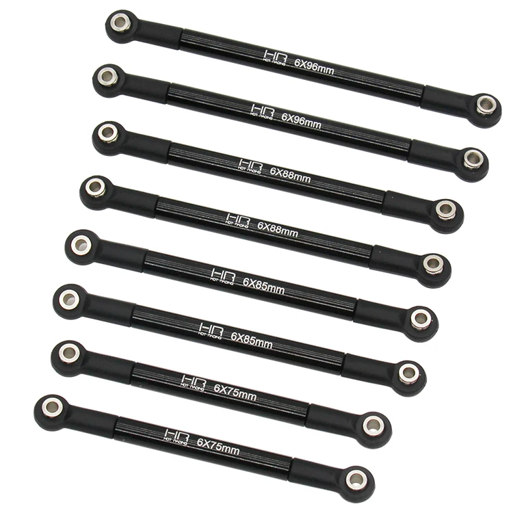 HOT RACING 6mm Aluminum 4-Link Suspension Kit 8pc for Tamiya CC02 Crawler Reduce Axle Wrap Hop-ups